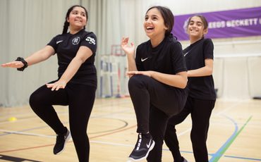 Three girls laughing